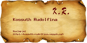 Kossuth Rudolfina névjegykártya